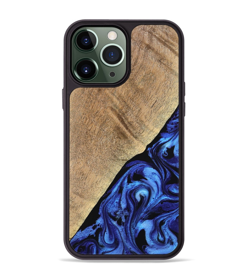 iPhone 13 Pro Max Wood Phone Case - Jaylan (Blue, 776684)