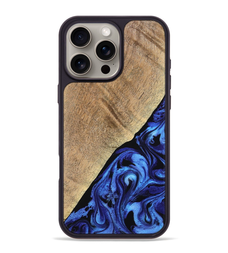 iPhone 16 Pro Max Wood Phone Case - Jaylan (Blue, 776684)