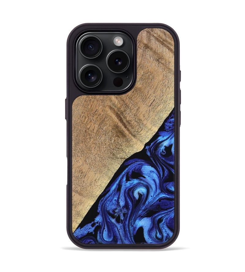 iPhone 16 Pro Wood Phone Case - Jaylan (Blue, 776684)