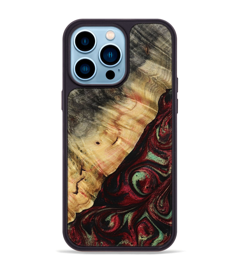 iPhone 14 Pro Max Wood Phone Case - Britany (Red, 776777)