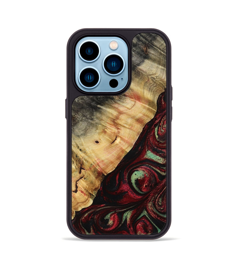iPhone 14 Pro Wood Phone Case - Britany (Red, 776777)