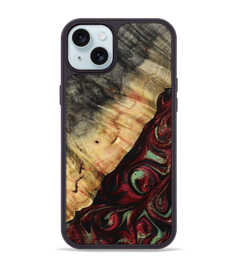 iPhone 15 Plus Wood Phone Case - Britany (Red, 776777)