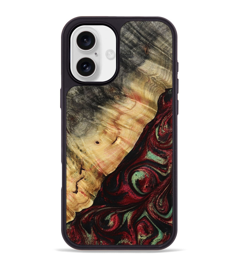 iPhone 16 Plus Wood Phone Case - Britany (Red, 776777)