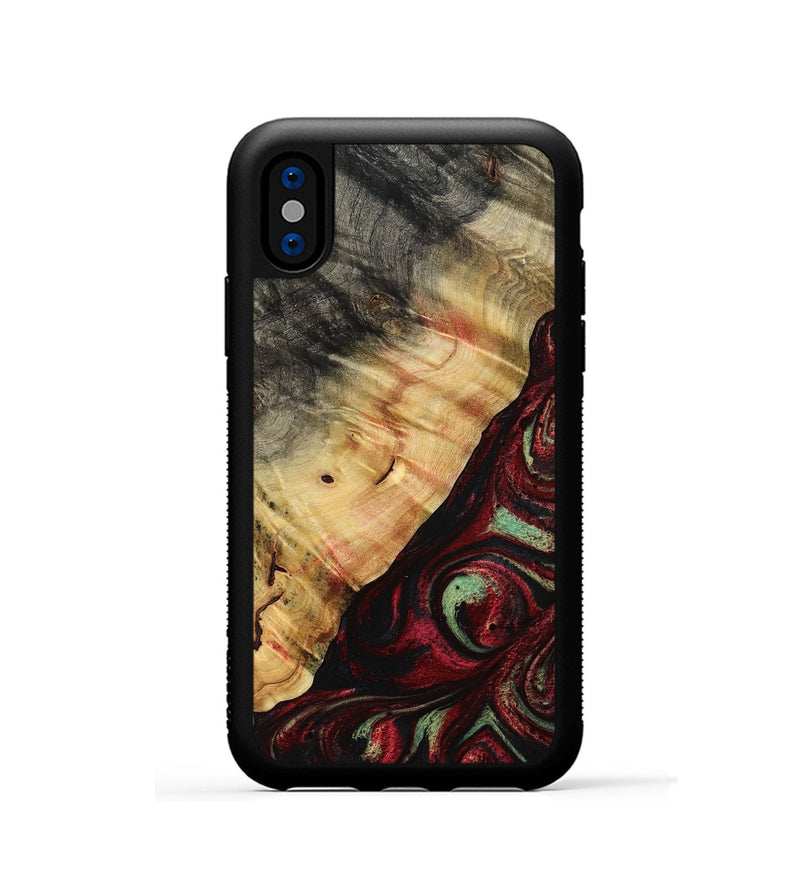 iPhone Xs Wood Phone Case - Britany (Red, 776777)
