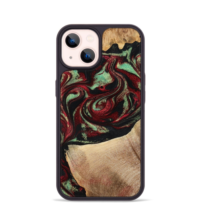 iPhone 14 Wood Phone Case - Cindy (Red, 776984)