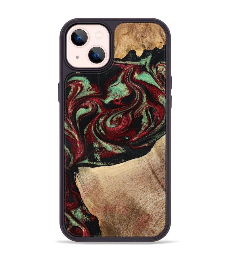 iPhone 14 Plus Wood Phone Case - Cindy (Red, 776984)