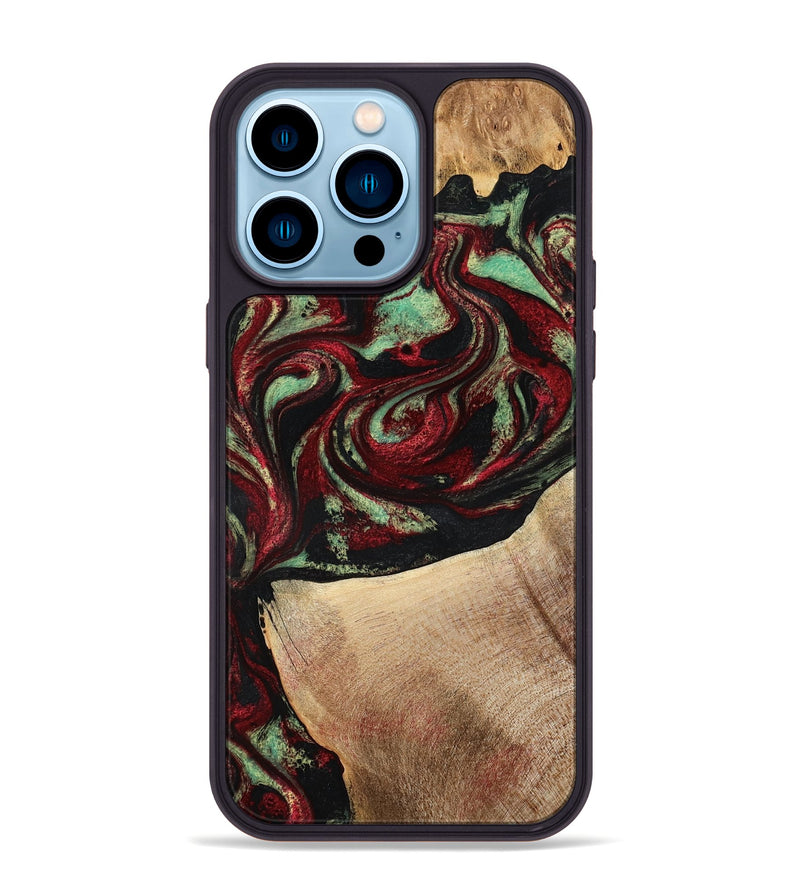 iPhone 14 Pro Max Wood Phone Case - Cindy (Red, 776984)