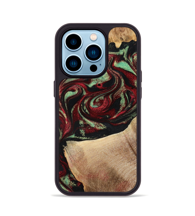 iPhone 14 Pro Wood Phone Case - Cindy (Red, 776984)