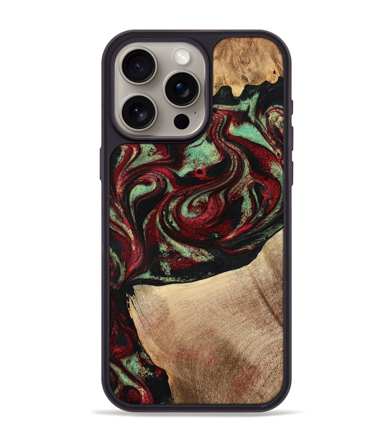iPhone 15 Pro Max Wood Phone Case - Cindy (Red, 776984)