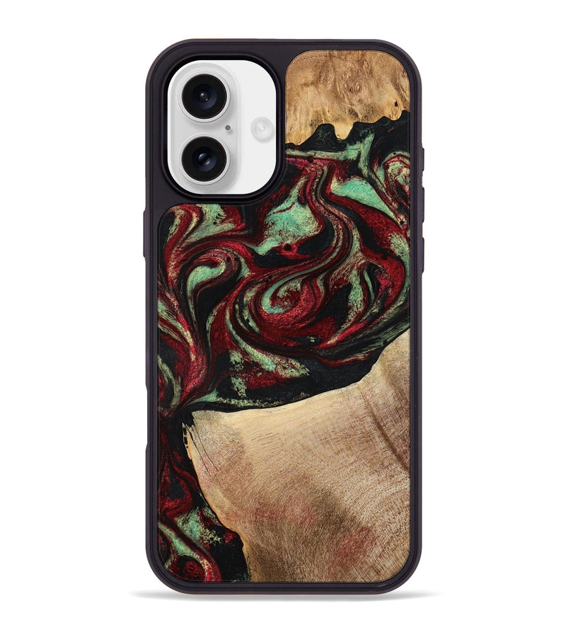 iPhone 16 Plus Wood Phone Case - Cindy (Red, 776984)