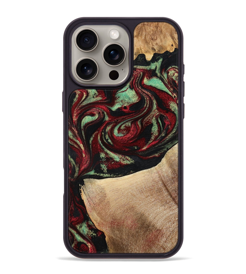 iPhone 16 Pro Max Wood Phone Case - Cindy (Red, 776984)
