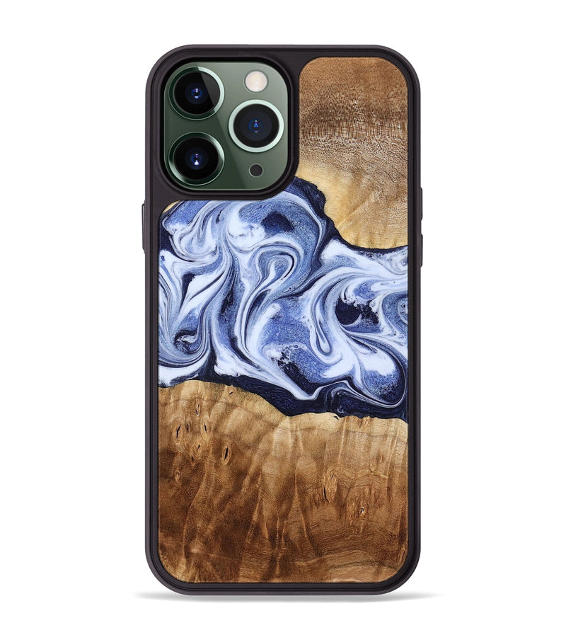 iPhone 13 Pro Max Wood Phone Case - Lucie (Blue, 777009)