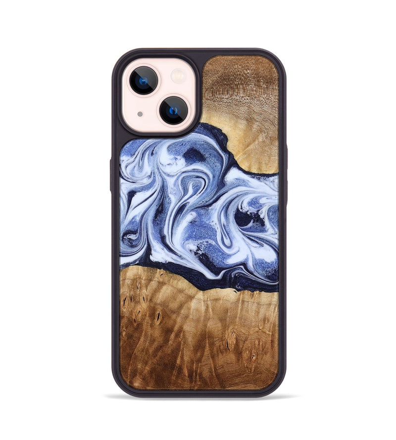 iPhone 14 Wood Phone Case - Lucie (Blue, 777009)