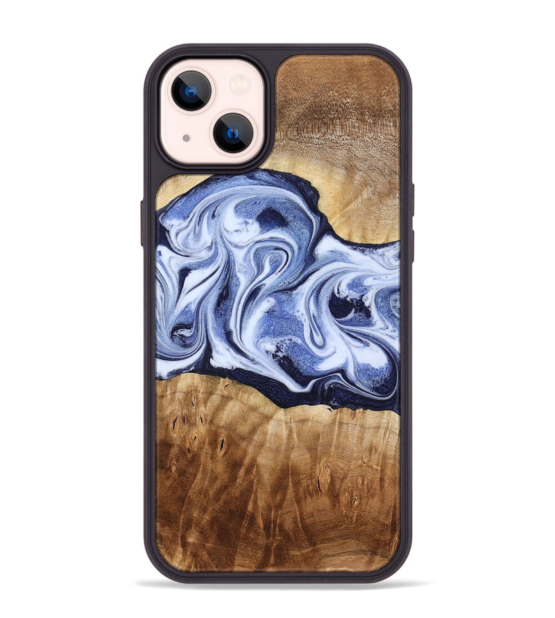 iPhone 14 Plus Wood Phone Case - Lucie (Blue, 777009)