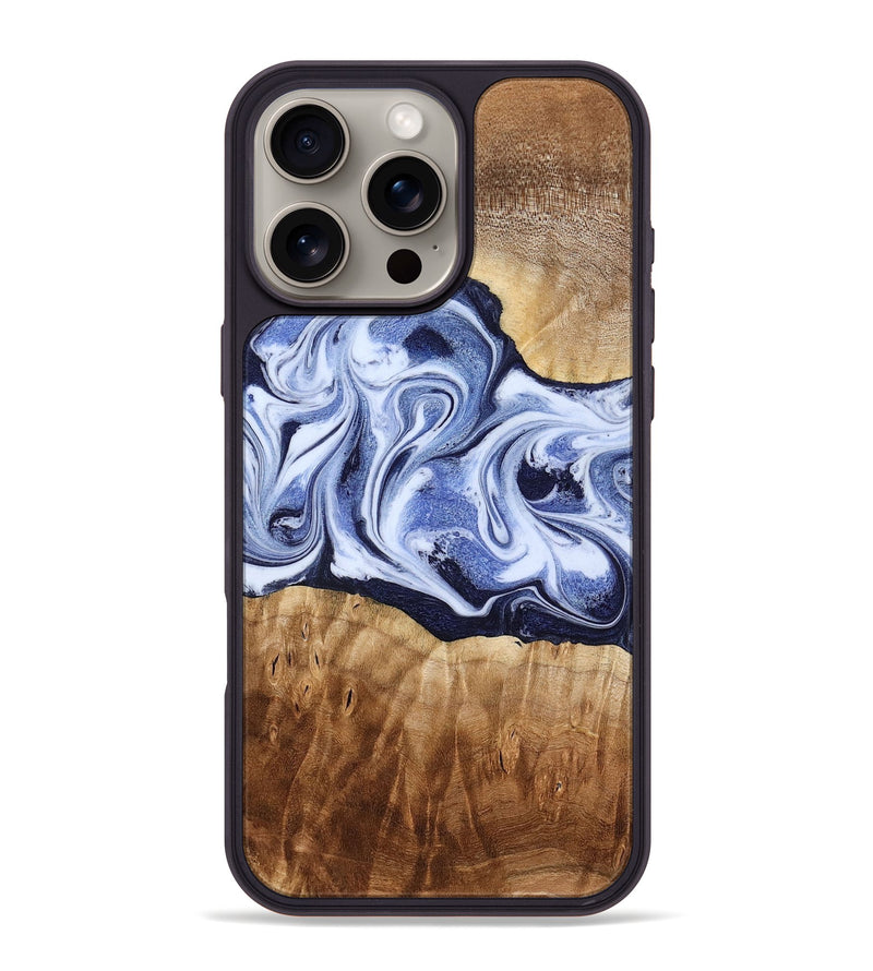 iPhone 16 Pro Max Wood Phone Case - Lucie (Blue, 777009)