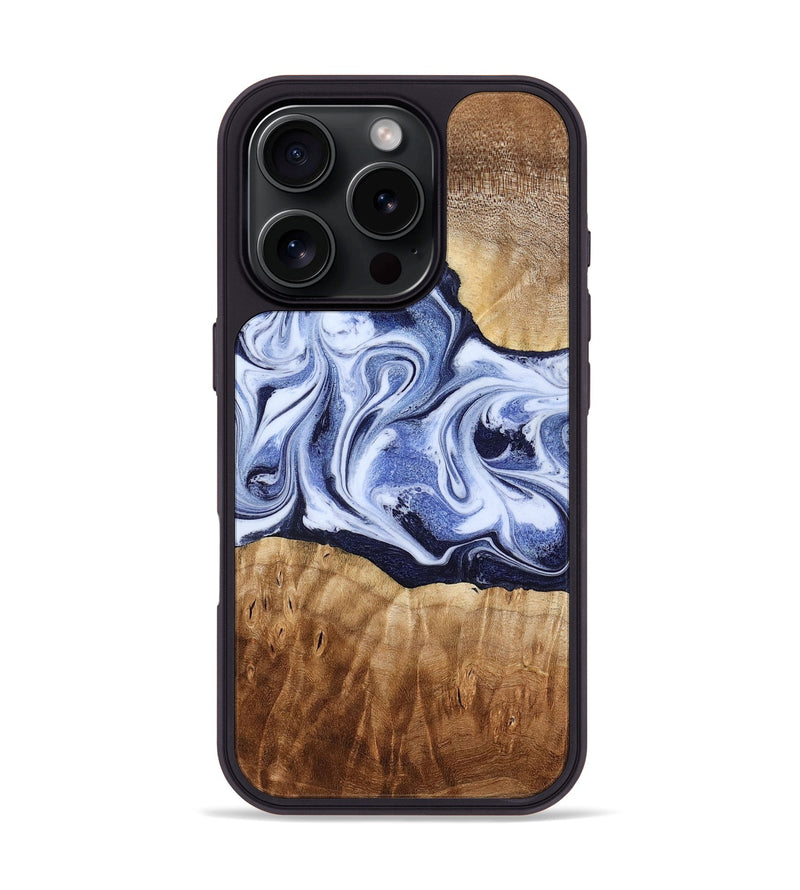 iPhone 16 Pro Wood Phone Case - Lucie (Blue, 777009)