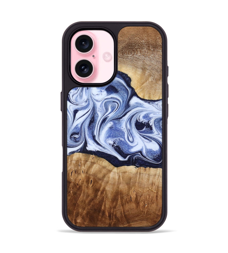 iPhone 17 Wood Phone Case - Lucie (Blue, 777009)