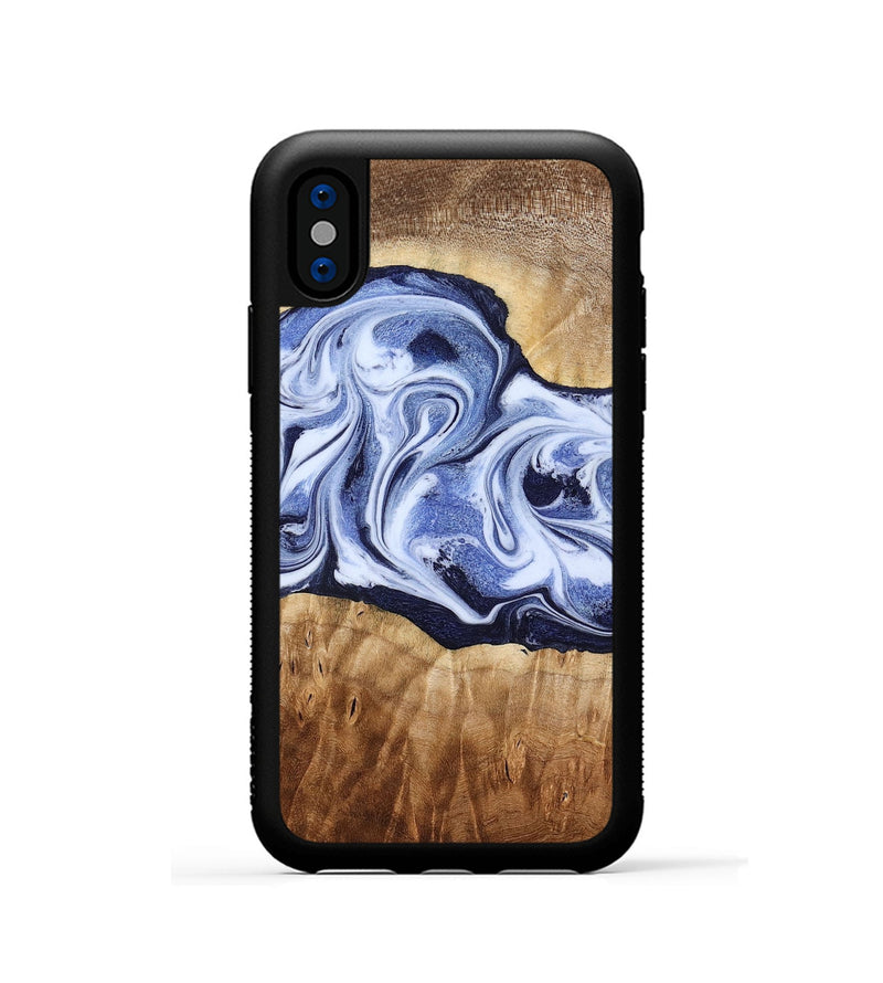 iPhone Xs Wood Phone Case - Lucie (Blue, 777009)