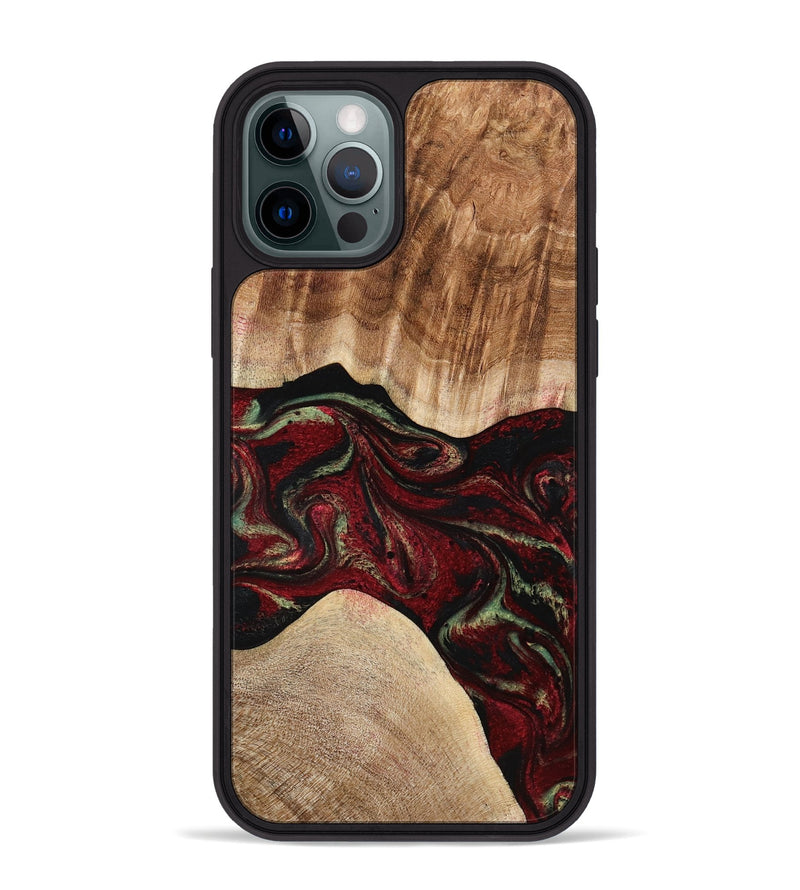 iPhone 12 Pro Max Wood Phone Case - Eldora (Red, 777144)