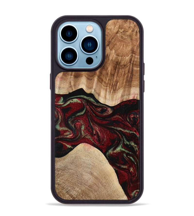 iPhone 14 Pro Max Wood Phone Case - Eldora (Red, 777144)