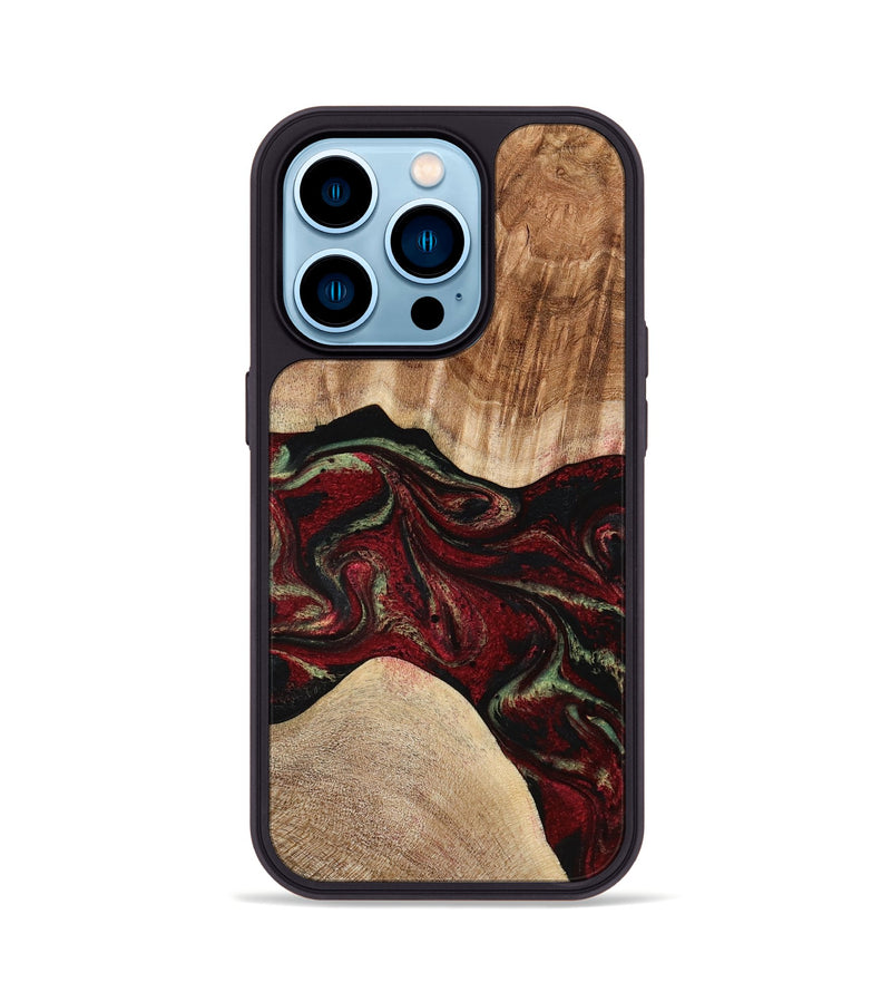 iPhone 14 Pro Wood Phone Case - Eldora (Red, 777144)