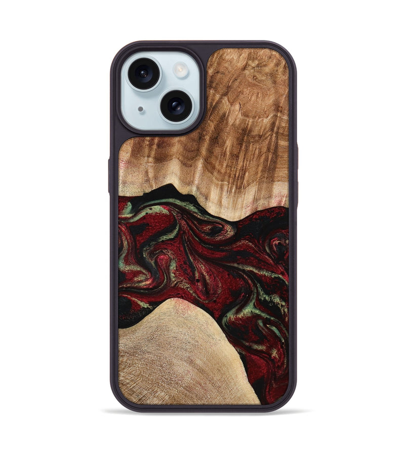 iPhone 15 Wood Phone Case - Eldora (Red, 777144)