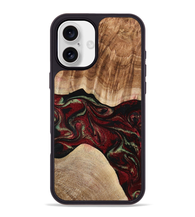 iPhone 16 Plus Wood Phone Case - Eldora (Red, 777144)