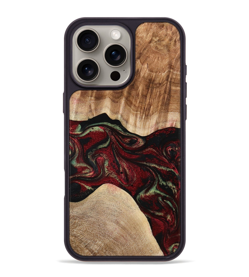 iPhone 16 Pro Max Wood Phone Case - Eldora (Red, 777144)