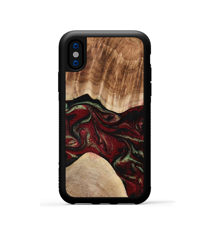 iPhone Xs Wood Phone Case - Eldora (Red, 777144)