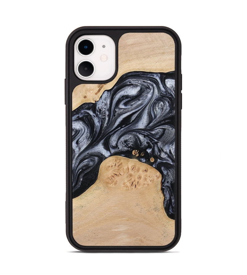 iPhone 11 Wood Phone Case - Kandace (Black & White, 777148)