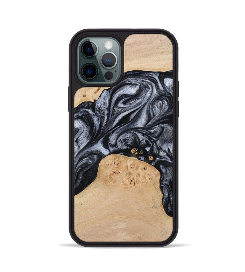 iPhone 12 Pro Wood Phone Case - Kandace (Black & White, 777148)
