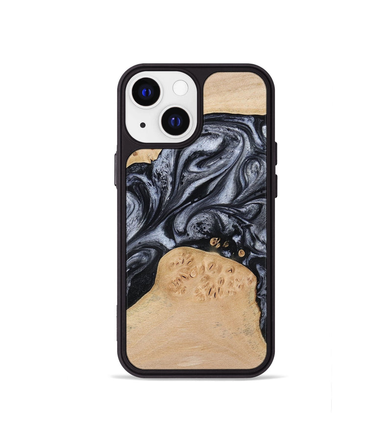 iPhone 13 mini Wood Phone Case - Kandace (Black & White, 777148)