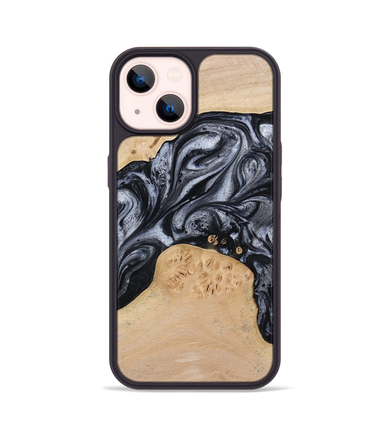 iPhone 14 Wood Phone Case - Kandace (Black & White, 777148)