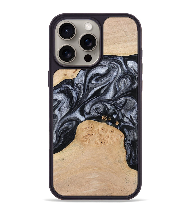 iPhone 16 Pro Max Wood Phone Case - Kandace (Black & White, 777148)
