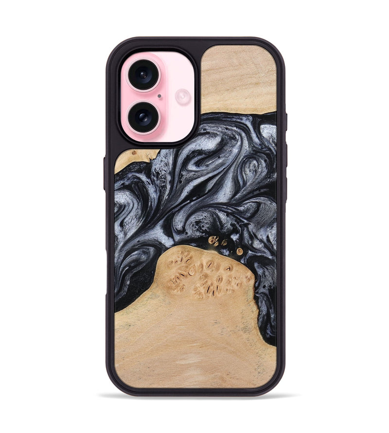 iPhone 17 Wood Phone Case - Kandace (Black & White, 777148)