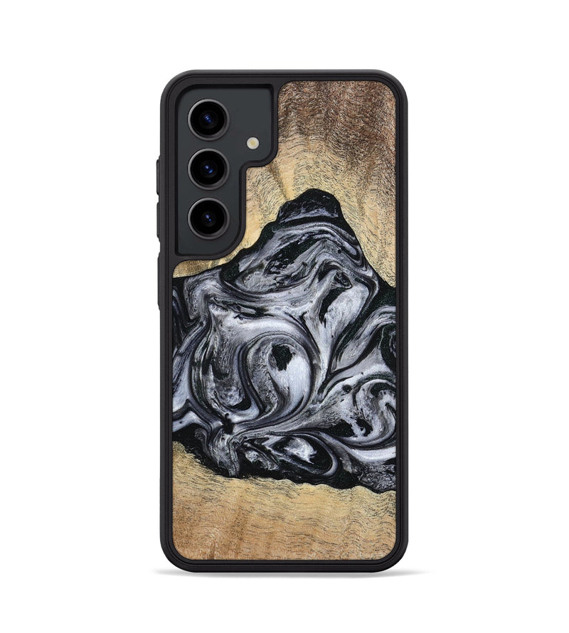 Galaxy S24 Wood Phone Case - Damian (Black & White, 777149)