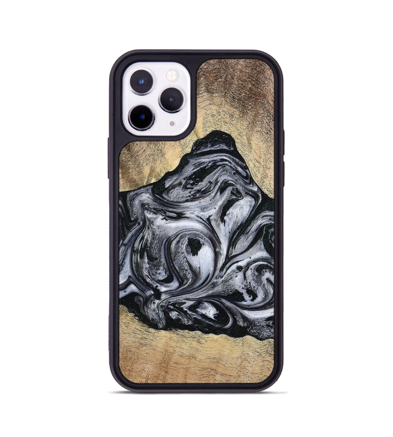 iPhone 11 Pro Wood Phone Case - Damian (Black & White, 777149)