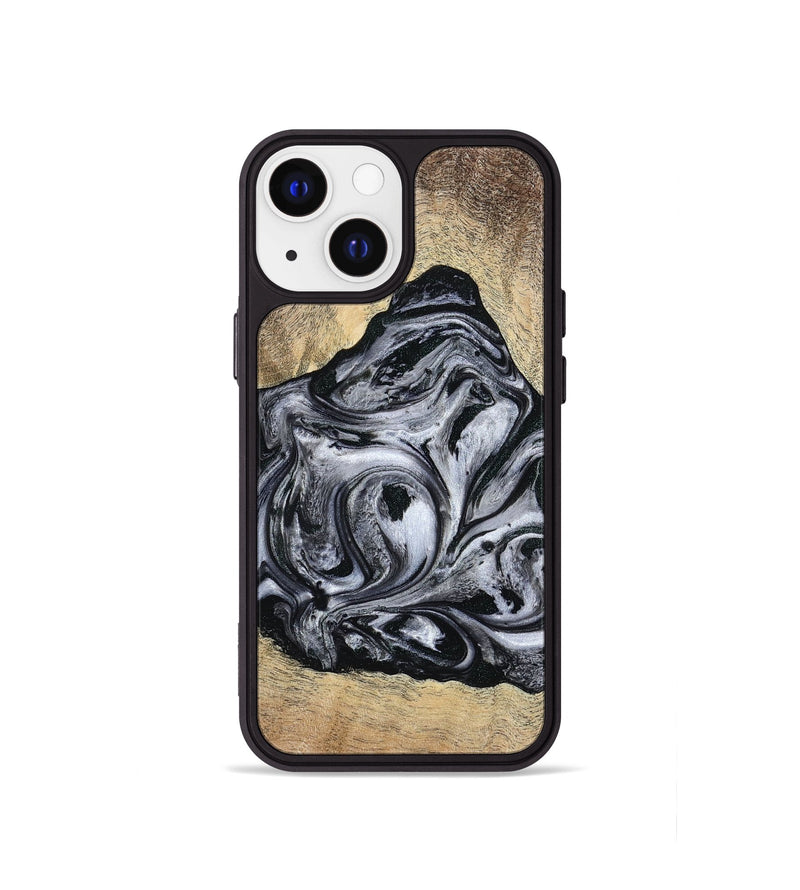 iPhone 13 mini Wood Phone Case - Damian (Black & White, 777149)