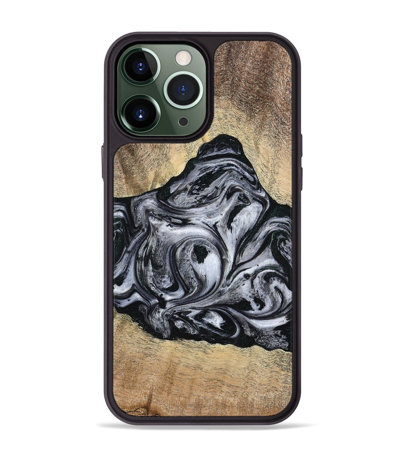 iPhone 13 Pro Max Wood Phone Case - Damian (Black & White, 777149)