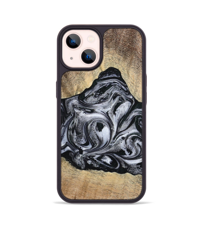 iPhone 14 Wood Phone Case - Damian (Black & White, 777149)