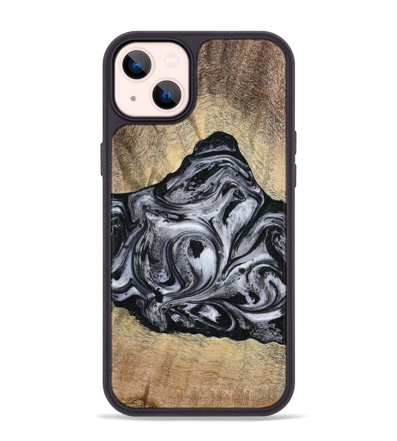 iPhone 14 Plus Wood Phone Case - Damian (Black & White, 777149)