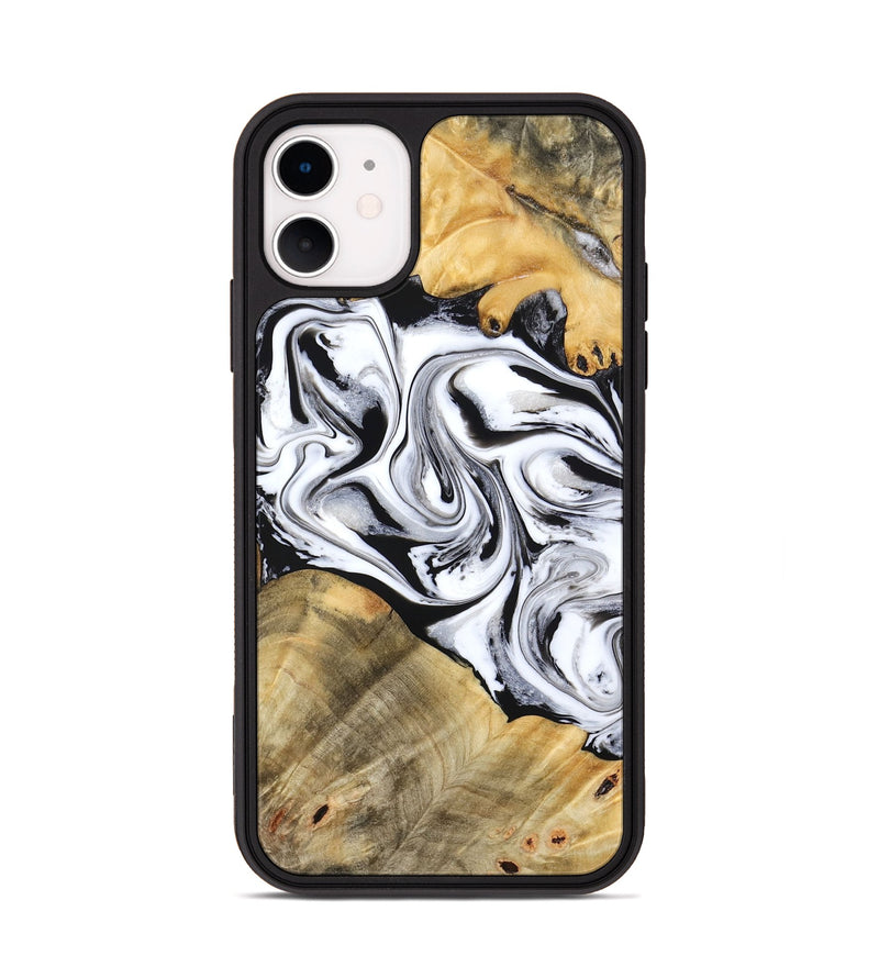 iPhone 11 Wood Phone Case - Cayson (Black & White, 777153)