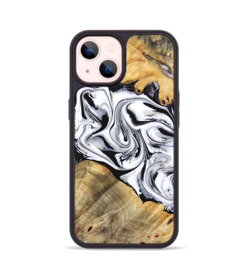 iPhone 14 Wood Phone Case - Cayson (Black & White, 777153)