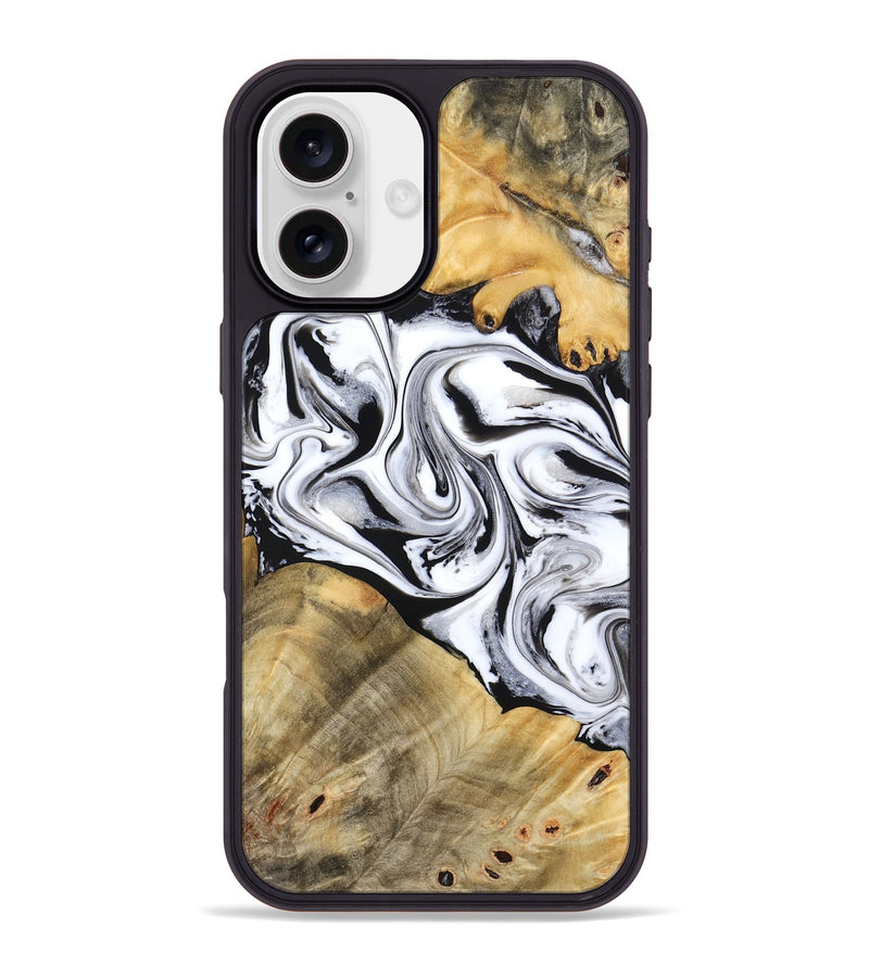 iPhone 16 Plus Wood Phone Case - Cayson (Black & White, 777153)