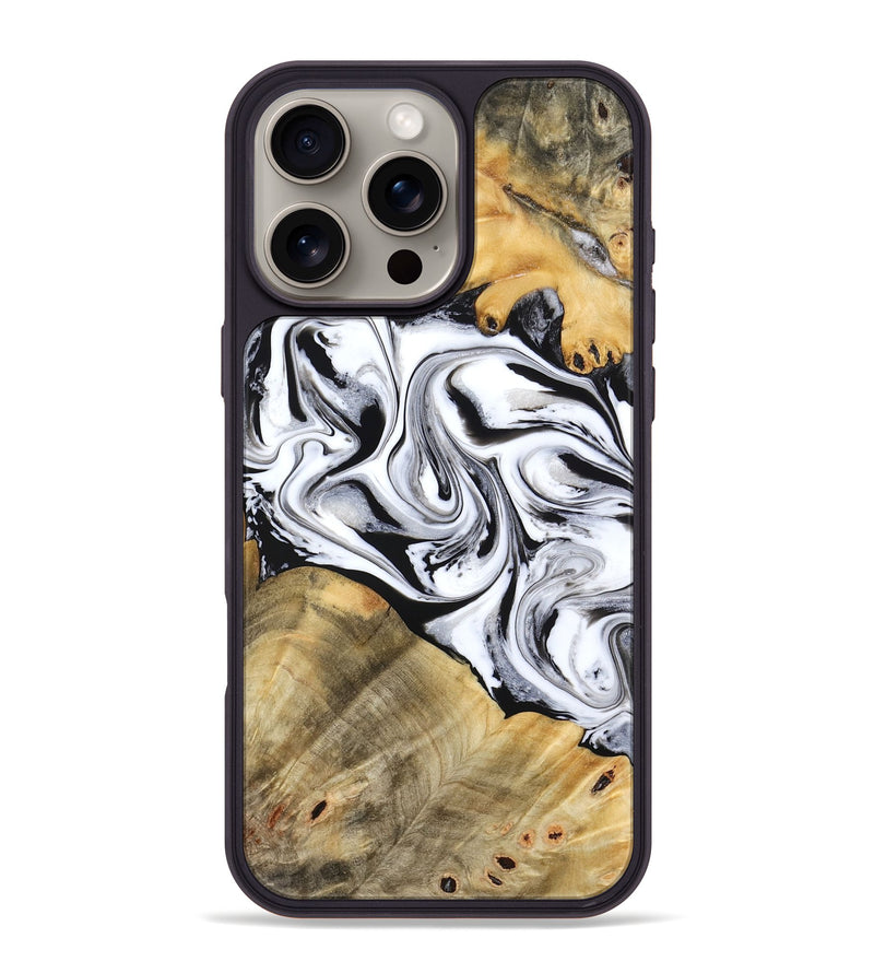 iPhone 16 Pro Max Wood Phone Case - Cayson (Black & White, 777153)