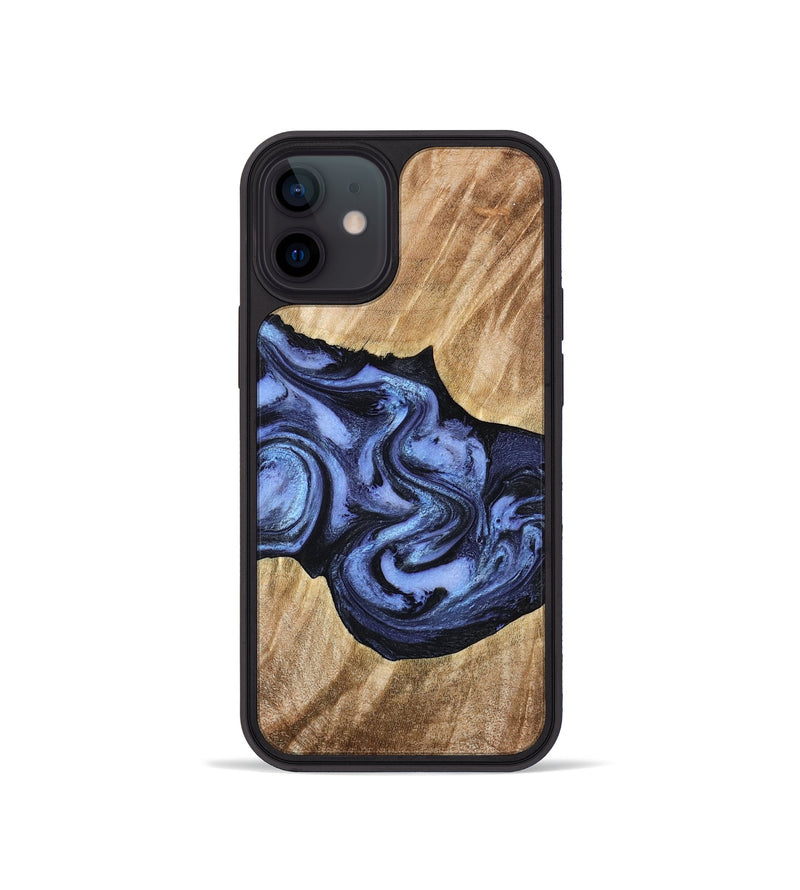 iPhone 12 mini Wood Phone Case - Semaj (Blue, 777167)