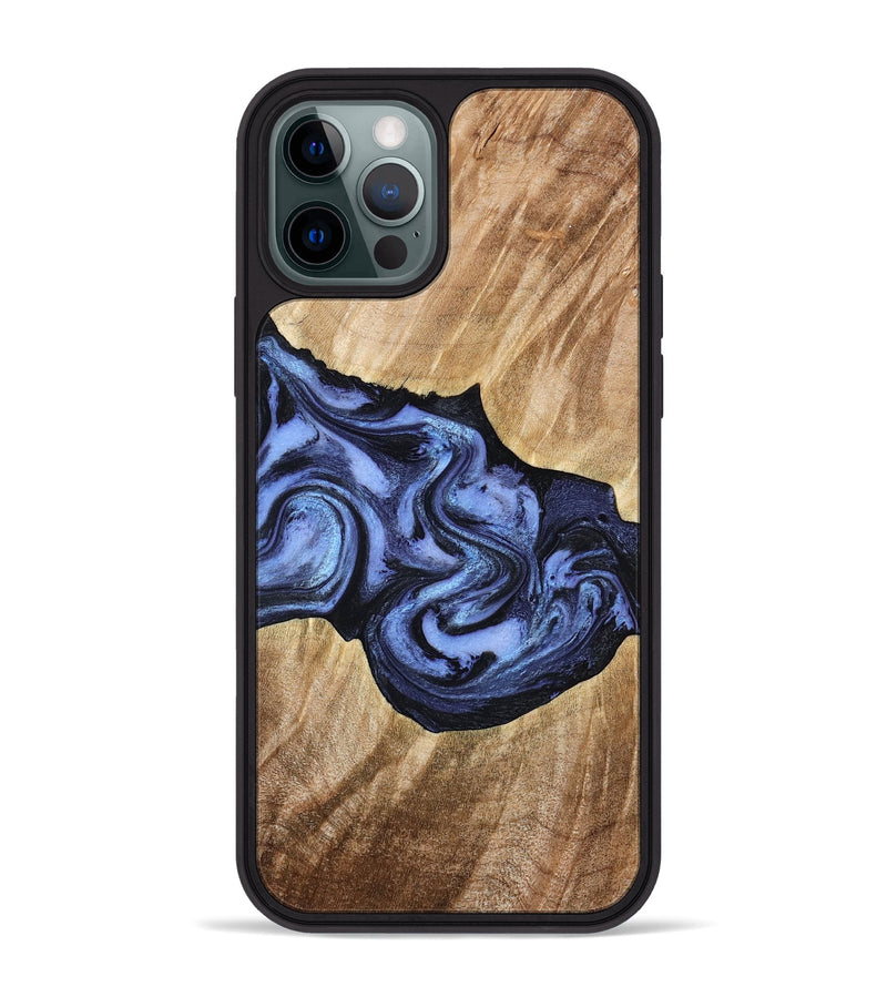 iPhone 12 Pro Max Wood Phone Case - Semaj (Blue, 777167)