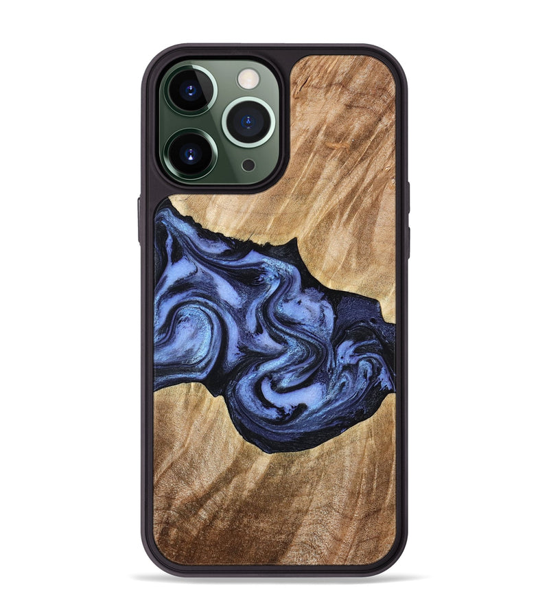 iPhone 13 Pro Max Wood Phone Case - Semaj (Blue, 777167)