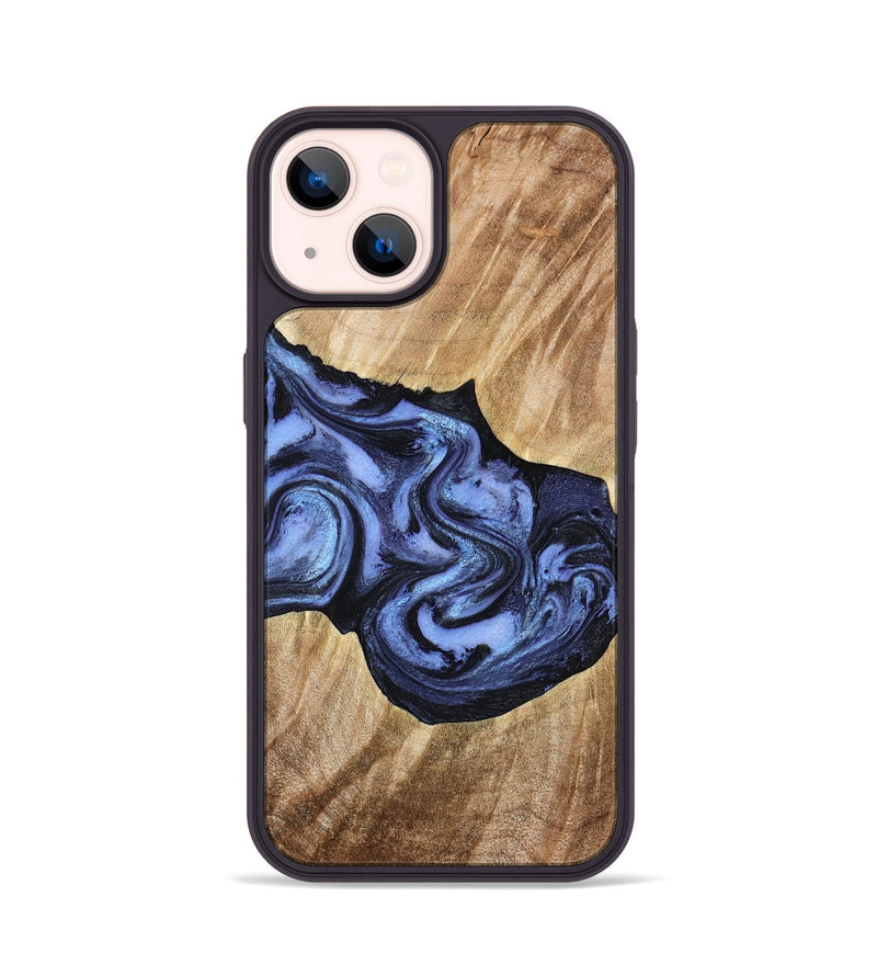 iPhone 14 Wood Phone Case - Semaj (Blue, 777167)