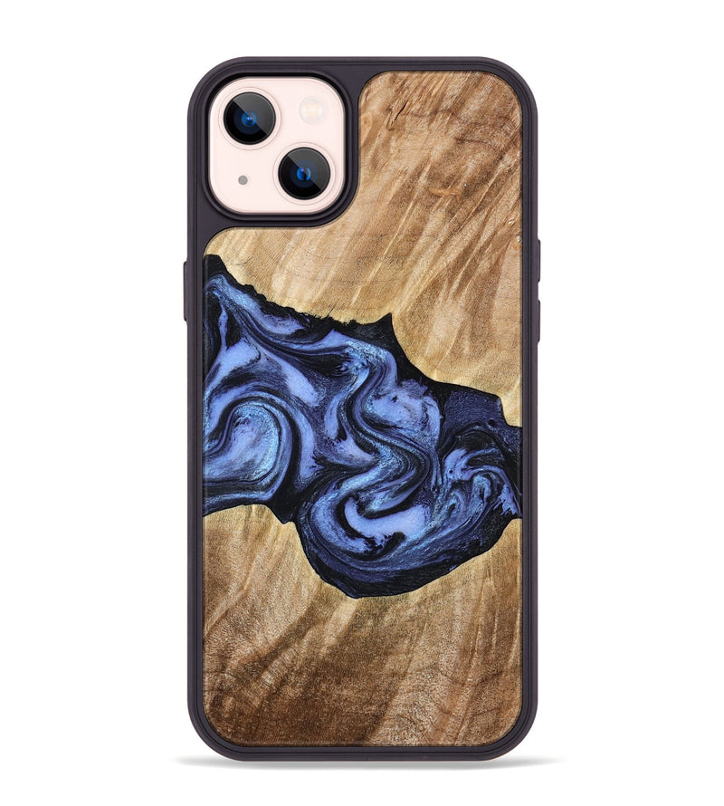iPhone 14 Plus Wood Phone Case - Semaj (Blue, 777167)